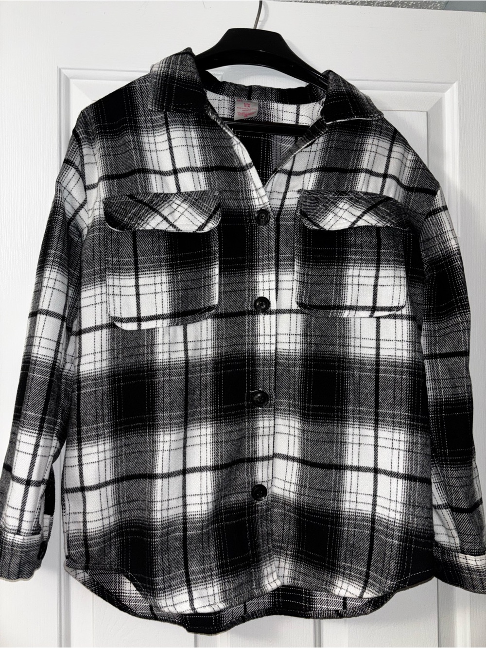 Black and White plaid flannel shacket